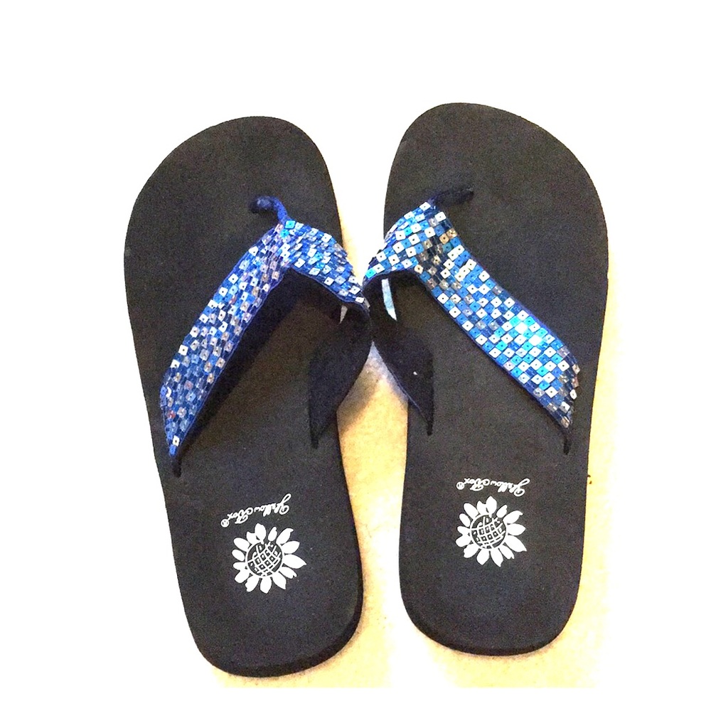 Yellow Box flip flops